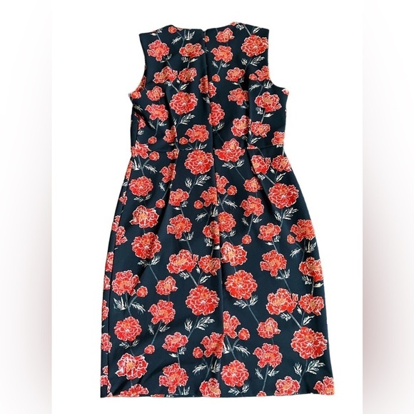 Banana Republic Factory Midi Navy Floral Sheath Dress 8P - Picture 1 of 6